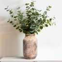 Rustic Terracotta Vase, Farmhouse Ceramic Vase, Decorative Clay Vintage Vases for Home Decor, Living Room,Table, Shelf Decor, 9 inch, Brown
