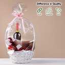 Seal Fresh 9 x 20 Inch Cellophane Gift Bags (12 Pack) — Clear Tall Wrapping Bags for Wine Bottles, Candles, Party Favors, DIY Gifts, Holiday Packaging (Ribbon & Basket Not Included)