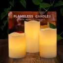 VETOUR Flameless Battery Operated Candles: Pack of 6 LED Flickering Candle H4 5" 6" D3 Real Wax Pillar Electric Candles with 10-Key Remote and Timer for Home Party Christmas Decor