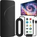 2026 Upgraded TV Antenna: TV Antenna Indoor for Local Channels with Amplifier, 3000+ Miles Long-Range Reception Supports Digital 4K 1080P HD Smart TV/Older TVs, 33ft Coaxial Cable
