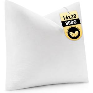 MIULEE 16x20 Inch Down Feather Pillow Insert,Fluffy and Comfy Throw Pillow with Cotton Fabric for Bed Couch and Sofa