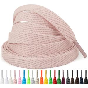 2 x Handshop 2 Pairs 2/5" Wide Flat Shoe Laces for Sneakers,Athletic Replacement Shoelaces in 20 Colors