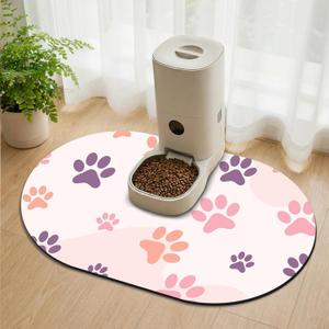 Large Pet Feeding Mat 28''x17'' Absorbent Dog Mat for Food and Water, Easy Clean Cat Dog Water Bowl Mat, Non-Slip Pet Water Mat Protect Floor, Fit with Automatic Feeders and Double-Bowl