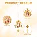 2 x Jesus Car Mirror Hanging Christian Gifts for Men Women, Metal Daily Bible Verse Car Rearview Decor Accessories, Christ Ornament Religious Gift for Truck Driver