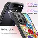 FUNMIKO Case for iPhone 16 Pro - Wireless Charging & Military-Grade Protection - Wildflower Design for Women Girls, Non-Slip Matte Cover Shock-Absorbing Corners - Abstract Flowers