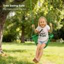 JKsmart Swing Seat for Kids Heavy Duty Rope Play Secure Children Swing Set,Perfect for Indoor,Outdoor,Playground,Home,Tree,with Snap Hooks and Swing Straps,440 lbs Capacity,Green