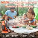 MORECORE 68HRS Running Camping Fan with Light, 20000mAh Battery Rechargeable, Powerful 4 Speeds & Auto Oscillating, with Timer & Hook, for Travel Tent RV Emergency Hurricane Jobsite Garage-Orange