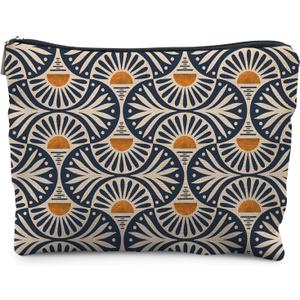 Boho Makeup Bag Gifts for Women, Sunset Leaf Aesthetic Makeup Pouch