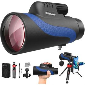 Monocular Telescope, Monoculars for Adults High Powered with BAK-4 Prism,FMC Lens, 8 Wide Angle,16x56 HD Monocular Scope for Stargazing,Bird Watching with Phone Holder & Tripod(Blue)