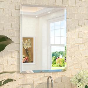 TETOTE 22" x 30" Bathroom Mirror Frameless Tempered Wall Mounted Beveled Mirror for Bathroom