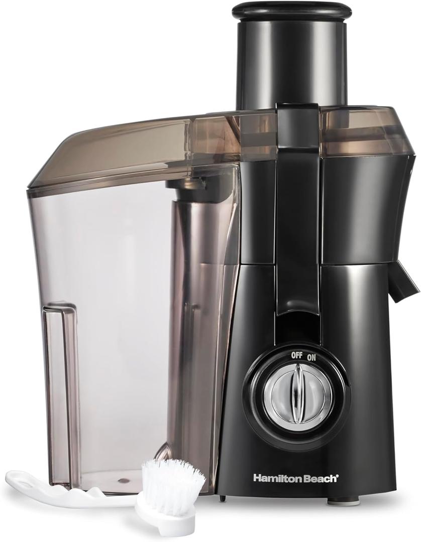 Hamilton Beach Juicer Machine, Big Mouth 3 Feed Chute for Whole Fruits and Vegetables, Easy to Clean, Centrifugal Extractor, Vegetable & Fruit Juicer, BPA Free, 800W Motor, Black