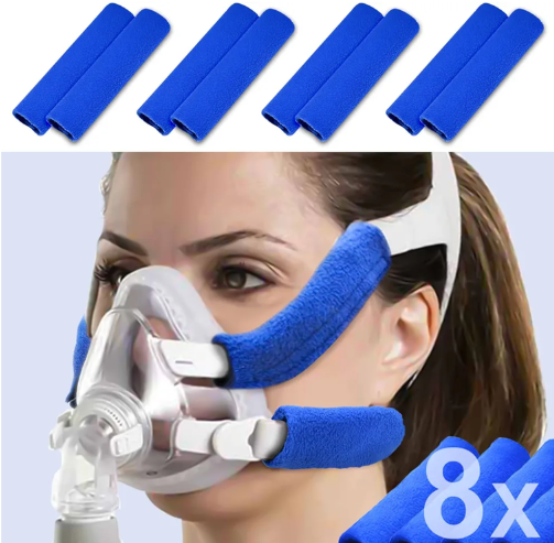 8 Pack CPAP Headgear Strap Covers, Universal and Reusable CPAP Strap Covers, SoftFleece Strap Pads for Reduce Red Marks, Great Value Kit Supplies by Medihealer