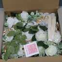 Wedding Aisle Decorations for Wedding Ceremony Set of 10 Pew Flowers for Church Chair Decorations Party Decor with Artificial Flowers Eucalyptus and Ribbons White