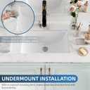 Undermount Bathroom Sink Rectangle, Hugsleek Interior Bowl Size 18 x 11 inch White Porcelain Ceramic Vessel Sink Under Counter Exterior Size 20x14in Rectangular Bath Sink Basin Lavatory Fireclay