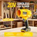 Cordless Leaf Blower for DeWALT 20V Battery,580000RPM Brushless Turbo Jet Blower with 3 Nozzles, Lightweight Handheld Blower for Patio, Lawn, Yard, Leaves, Dust, Garage & Snow Cleaning (No Battery)