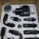 YESHMA EFI Fuel Pressure Regulator Kit 0-100psi with Gauge 6AN Fuel Line Fitting Universal Adjustable Aluminum (Black)