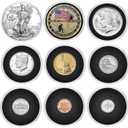 MUDOR Silver Dollar Coin Holders with 10 Size Gasket, 100 Pack Coin Storage Cases for Silver Eagle,Morgan,Cent,Nickel,Quarter, Plastic Coin Collection Supplies Protectors Capsules for Collectors