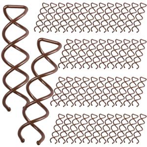 FANDAMEI 50PC Spiral Hair Pins Set, Spin Pins Spiral Bobby Pins for Girls, Women and Kids, Non-Scratch Round Clip & Bun Twist, Stylish Bun Bobby Pins, Premium Spin Pins for Hair, Brown