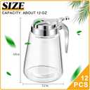 Zopeal Set of 12 Honey Maple Syrup Dispenser 12 oz Glass Bottle Syrup Pitcher Containers with Retracting Spout for Restaurants Sugar Coffee Milk Creamer Condiment, 3.2 x 4.8 Inches
