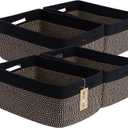 MiniArk Large Storage Baskets for Organizing, Closet Shelf Baskets for Clothes Blanket Towels, Baby Nursery, Toy Bins Box, Woven Rope Baskets, 17 x 13 x 7.5”, 4 Packs Woven Brown
