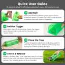 Humane Mouse Trap Indoor for Home, Live Catch and Release Rat Trap with Ventilated Chamber, 2 Pack Reusable No Kill Mice Trap Outdoor, Color: Green