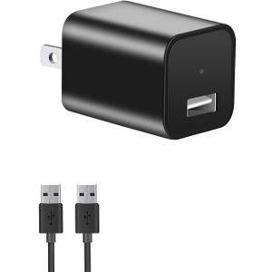USB Charger Camera,1080P Mini Nanny Cam with Motion Detection Small Wall Charger Secret Cameras with Loop Recording for Home Security Surveillance Video Cameras No WiFi Needed No Audio