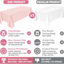 3 x 3 Pack Plastic Light Pink Tablecloths, 54 X 108Inch Disposable Spring Tablecloth Scalloped Mother's Day Table Cloth for Rectangle Tables Table Cover for Easter Baby Shower Bridal Tea Party Wedding