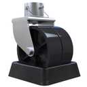 Trailer Jack Wheel Replacement with Rubber Wheel Chock,6" Dual Trailer Swirl Jack Caster Wheel with Safety Pin,2000lbs Capacity Fits Any Jack Better Soft Ground Roll Trailer Boat,Camper,Car Hauler