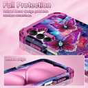 LONTECT for Galaxy A16 Case Glow in The Dark Three Layer Heavy Duty Shockproof Hard PC+Soft Silicone Rugged Full Body Protective Case for Women Girls,Purple Red