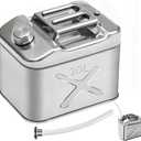 5 Gallon (20QT) 304 Stainless Steel Oil Storage Can with Spout, Food-Grade Cooking Oil Dispenser, Easy Pour Design for Restaurant, Food Truck, Camping Garden