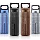 Patelai 4 Pcs Waterproof Pill Case Waterproof Airtight EDC Match Container Keychain Pill Container Travel Capsule Fob Bottle to Hold Supplement Pocket Drug Storage for Outdoor Camping Travel