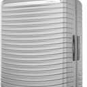 Framelock Max 29 Large Checked Hardshell Zipperless Luggage - Highly Secure Integrated Eazylock Mechanism - RightHeight Adjustable Handle - 360 Spinner Wheels - Airline Approved - Glacial Silver