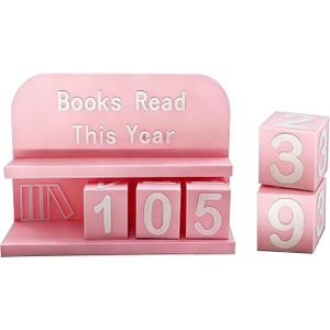 Books Read This Counter, 3D Printed Book Counter for Reading Goal Display, Book Counter Sign Up to 999 Books, Suitable for Readers, Students, Teachers, Writers, and Library Enthusiasts (Pink)