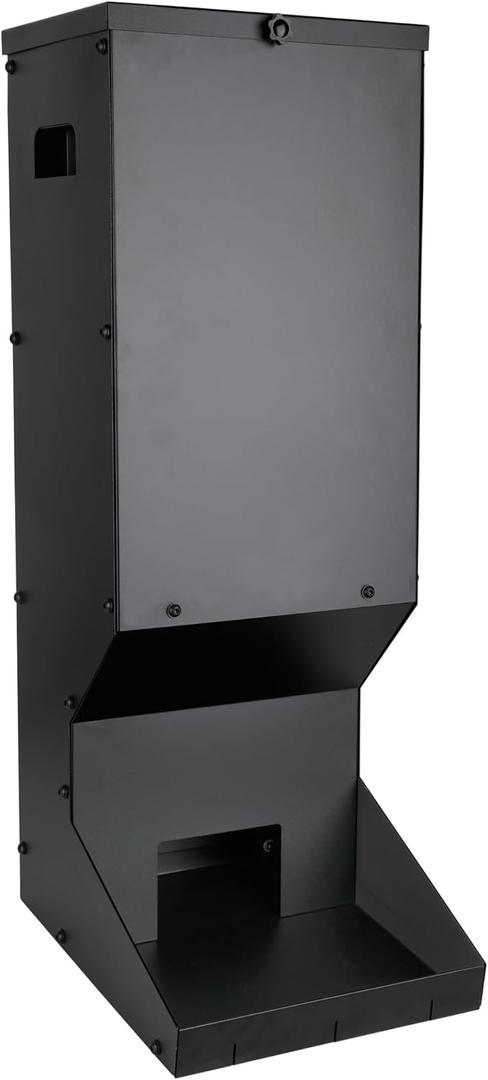 Solution4Patio Large Metal Hanging Deer Feeder Box, Heavy Duty Deer Feeding Station, Gravity Deer Feeder Automatic Dispenser, Weather-Proof B810A01