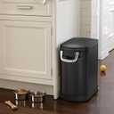 simplehuman 25 Liter, 27 lb / 12.2 kg Medium Pet Food Storage Container for Dog Food, Cat Food, and Bird Feed, Alloy Steel, Matte Black