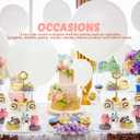 6 Sets of 3 Tier Plastic Cupcake Stand, White Plastic Tiered Serving Stand for Cupcake Stands for Dessert Table Mini Cake Fruit Snack Square Dessert Display Trays for Wedding Birthday