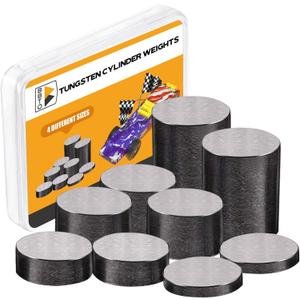 BBTO 9 Pieces 2.125 oz. Tungsten Weights 3/8 Inch Incremental Cylinders Car Incremental Car Weights