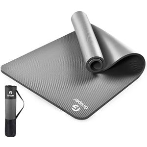 Gruper Yoga Mat Non Slip NBR Extra Thick Yoga Mat, 72"L x 32"/24"W x 0.6"/0.4"TH (185cm x 80cm/61cm x 15mm/10mm), Anti-Tear Exercise Mat with Carrying Strap and Bag, Workout Mats for Yoga, Pilates