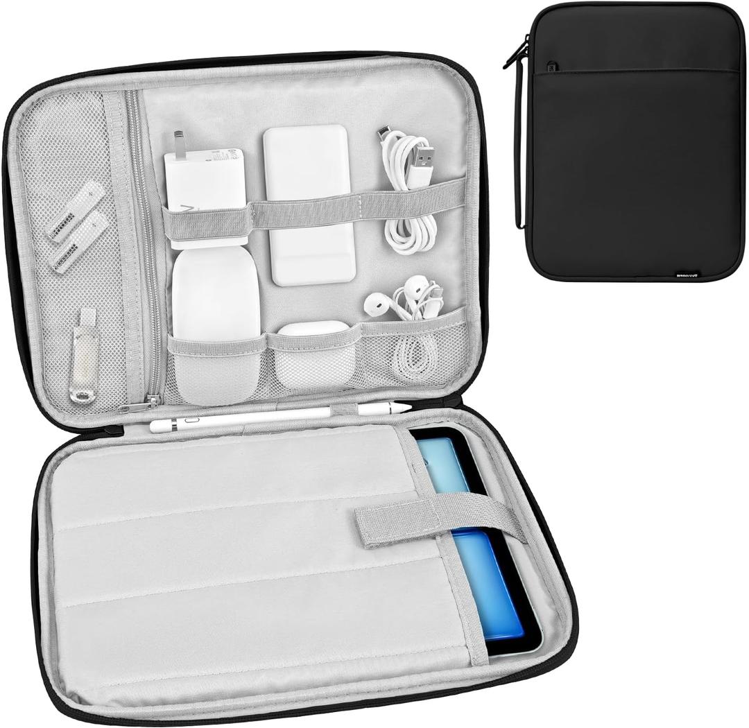 Dadanism 9-11 Inch Tablet Sleeve Padded Carrying Case with Handle, Protective Travel Bag for iPad A16 11" 2025, iPad Air M4/Pro M5 11", iPad 10th Gen 10.9", iPad 10.2", Galaxy Tab A11+ 11", Black