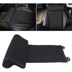 otoez Leather Car Seat Extender Cushion Leg Support Pillow Universal Car Seat Leg Pad Comfortable Leg Rest Extended Cushion Mat for Car Bus Train Home Office (Diamond Pattern, Black)