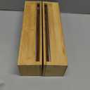 2 Pcs Foil and Plastic Wrap Organizer Plastic Wrap Dispenser Bamboo Wood Foil Dispenser with Cutter Aluminum Wax Paper Roll Organizer Holder for Kitchen