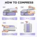 8 Set Compression Packing Cubes for Travel Essentials, Compressible Expandable Packing Cubes for Suitcase, Olar Hike Luggage Organizer Bags for Travel, Handy Helper for Organizing Clothes(Purple Gray)