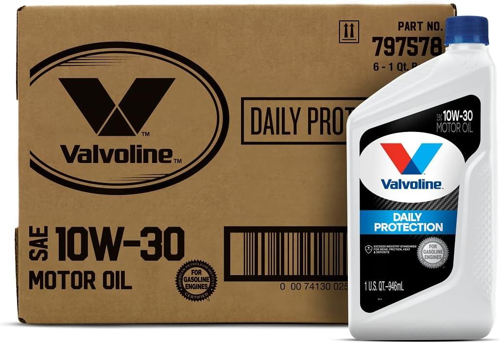 Valvoline Daily Protection 10W-30 Conventional Motor Oil 1 QT, Case of 6
