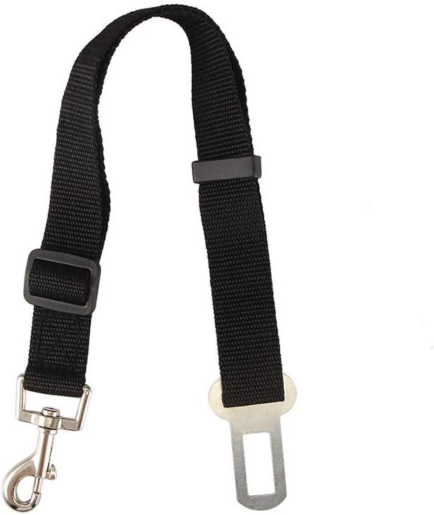 Dog Leash Nylon Adjustable Dogs Pet Safety Car Seat Belt Vehicle Lead Clip 7 Colors Length 70cm (Black)