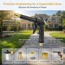 2026 high pressure hose nozzle, portable high pressure water gun with 4 Adjustable Jet Nozzle, pressure washer nozzle, power washer hose attachment for garden Patio Cleaning