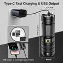 JINIU Rechargeable LED Flashlight, 10 Light Modes, Adjustable Zoomable Flashlight, Super Bright High Lumens, Tactical Flash Light, Hunting Deer, Blood Tracking, Fishing Essentials Gear (1 Pack) (Black)