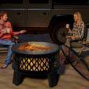 Fire Beauty 26in 2‑in‑1 Carbon Steel Fire Pit for Camping Backyard Patio