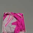 MIENOE Teen Girls Two-Piece Bikini Swimsuits | Removable Chest Pad Nylon Swimwear Kids Size 6-17 Years (Rose/Pink - Cross Style)