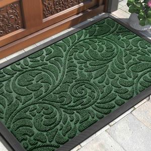 Yimobra Door Mat Outside Entrance 29.5x17, Waterproof Sturdy Outdoor Mats for Front Door, Heavy Duty Non-Slip Doormat for Garage Patio Entryway Indoor, Easy Clean, Green