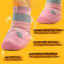 Dog Boots for Dogs, Dog Boots & Paw Protectors for Hardwood Floors, Outdoor Dog Booties for Hot Pavement Winter Snow Hiking, Dog Shoes with Reflective Strips, Size 8